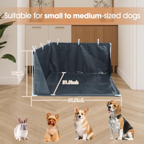 Dog Pee Pad Holder with High Walls, Portable Dog Litter Box for Inside Potty, Splash-Proof No Spill Pee Shield Pad Holder Tray for Puppies Small and Medium Dogs (Grey, Only Pee Pad Holder) - color: Litterbox Only