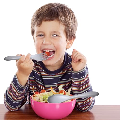 Reusable Travel Utensils with Case, Wheat Straw Portable Plastic Fork Spoons Knife Tableware, Eco-Friendly BPA Free Camping Cutlery for Lunch Box Accessories Work Picnic or Daily Use (Gray) - color: Gray