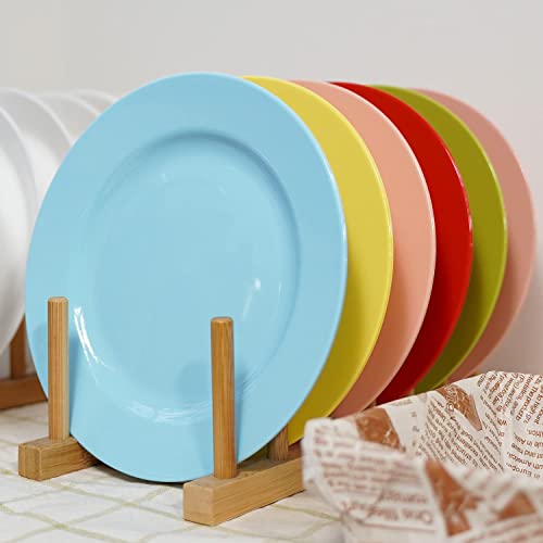 POSATE Plastic Plates Disposable 60 PCS, Heavy Duty 30 Dinner Plates 10.25" and 30 Dessert Plates 7.5" for Party, Pink - color: Pink