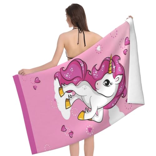 Cute Unicorn Beach Towel for Kids/Girls/Toddler/Baby, Personalized Microfiber Beach Towels Bulk, Quick Dry Beach Towel for Pool, Lightweight Bath Towels Oversized Clearance 30"x 60" - color: Unicorn1, size: 30"x 60"