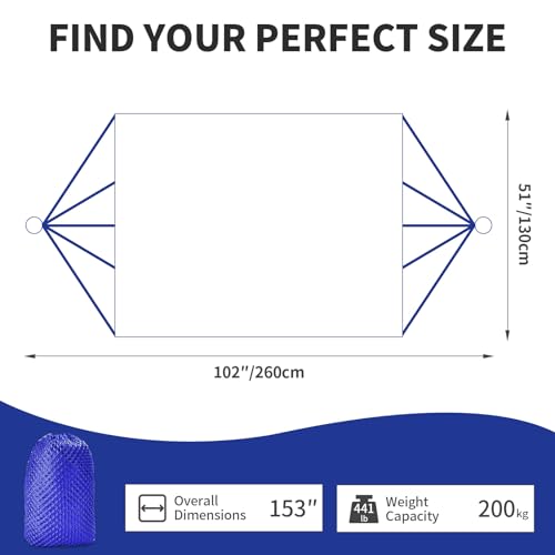 Outdoor Hammock, Load Bearing Camping Hammock, Travel Hammock with Storage Bag for Garden Beach Yard Travel (Blue) - color: Blue, size: One Size