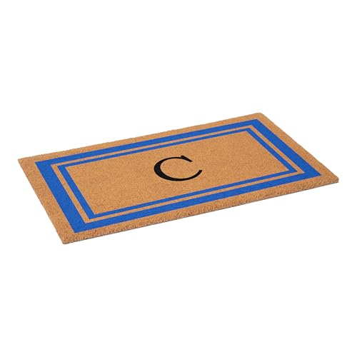 Calloway Mills 152972436C Blue Border 24" x 36" Monogram Doormat (Letter C) - color: Letter C, size: 2' x 3' (Rectangular)