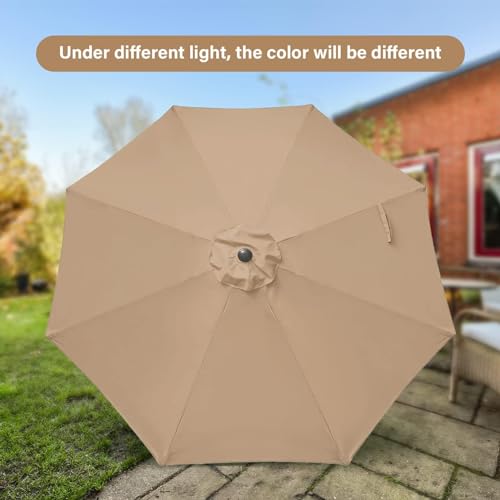Simple Deluxe 2 Pack 9ft Patio Umbrella Outdoor Table Market Umbrella, 8 Sturdy Ribs for Garden, Deck, Backyard, Pool, Tan - color: 2P-Tan, size: 9ft