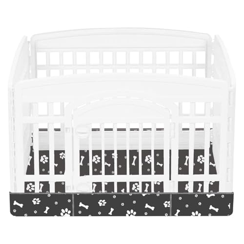 Dog Playpen Bottom for 36" Inch Pet Playpen with 4 Panels, Dog Crate Bottom Pet Tent Puppy Play Pen Bottom, Ideal for Indoor/Outdoor Use. Note: Playpen Not Included (Black) - color: Black