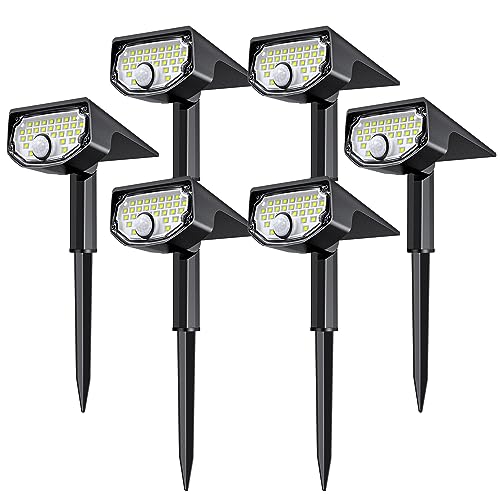 AloftSun Solar Motion Sensor Outdoor Lights,Waterproof Motion Sensor Spot Lights- 30 LED/3 Modes Solar Powered Spotlights,Landscape Lighting for Yard and Garden, Cool White,6 Pack - color: Cold White, size: 6 Pack