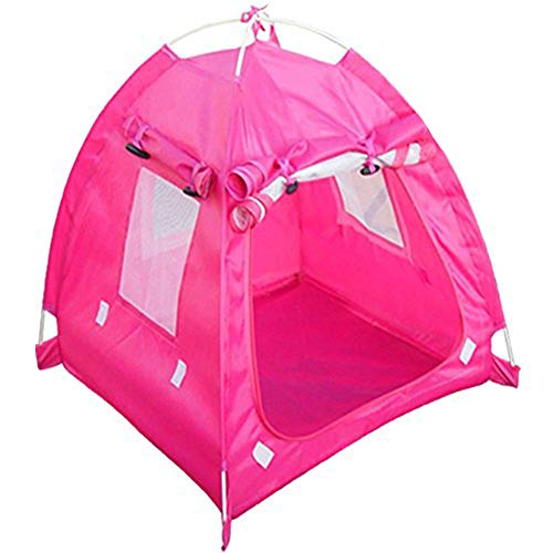 Breathable Washable Pet Puppy Kennel Dog Cat Folding Indoor Outdoor House Bed Tent (Rose Red,M)