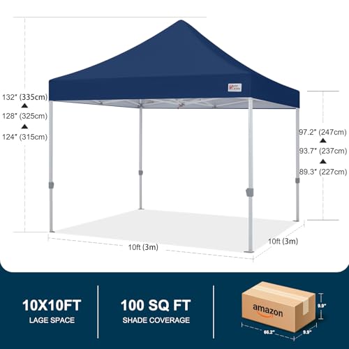 MASTERCANOPY Pop Up Canopy Tent Commercial Grade 10x10 Instant Shelter (Navy Blue) - color: Navy Blue, size: 10x10