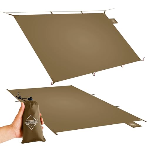 onewind Tent Footprint, Ultralight Camping Tarp Tent 4000mm Waterproof Rate PU Coating, 98" *55" Small Tarp Ground Sheet for Backpacking Hiking Camping Picnic, Brown - color: Brown-large, size: 98" x 55"