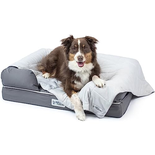PetFusion Premium Cat and Dog Cooling Blanket. Lightweight Pet Blanket | Machine Washable | Multiple Sizes: for Pets Small to Extra-Large | Multiple Colors: Grey and Brown - color: Cool Grey, size: Large (41x53 inch)