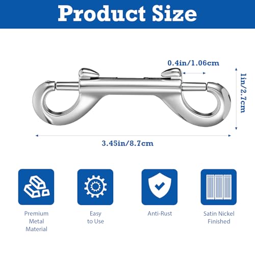 30 PCS 3.5 Inch Double Ended Bolt Snap Hooks, Heavy Duty Zinc Alloy Trigger Clips with 110 LB Capacity for Dog Leash, Keychain, Horse Bucket, Hammock & Outdoor Use