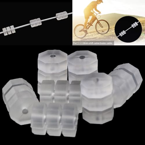 Heyous 100PCS Bicycle Brake Cable Protection Ring Transparent Rubber O Ring Cable Protector Suitable for 1.1-1.8mm Gear Cord