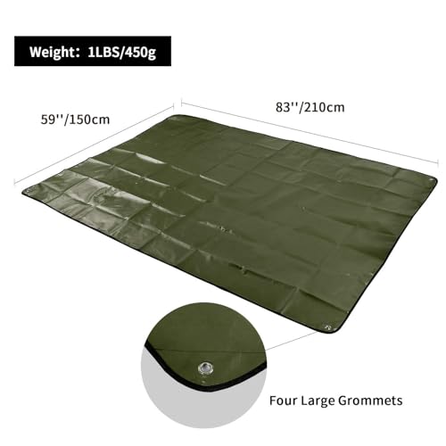 RedSwing 2 Pack Heavy Duty Waterproof Emergency Thermal Tarp, Insulated Survival Blanket for Outdoor Camping, Hiking, and Emergency Shelter, Green - color: Green 83''x59'',2 Packs
