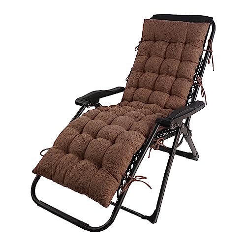 Lounge Chair Cushion Faux Linen Chaise Lounge Cushion with Ties Indoor Long Bench Cushion for Recliner Deck Chair Dormette Swing Bench 63 Inch Coffee - color: Coffee