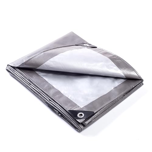 GUARD SHIELD Tarp 12x20 Feet Waterproof Grey/Silver Tarps 8Mil Multi Purpose UV Resistant Cover for Outdoor,Camping,Tent,Boats - color: Gray/Silver, size: 12x20 Feet