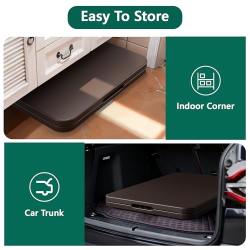 2 Pack Folding Table 6ft - Heavy Duty Plastic Table with Handle, Foldable & Portable, Fold-in-Half Utility Tables for Outdoor, Dining, Wedding, Events, Indoor, Picnic, Camping, Party (Brown) - color: Brown, size: 6ft-2pack