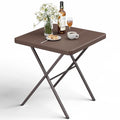 Folding Table, Portable Square Foldable Table No Assembly, Heavy Duty Steel Frame Indoor Outdoor Camping Patio Table with 400 LBS Capacity, Picnic Card Table for Backyard, RV, Small Spaces - size: 27inch-1 Pack