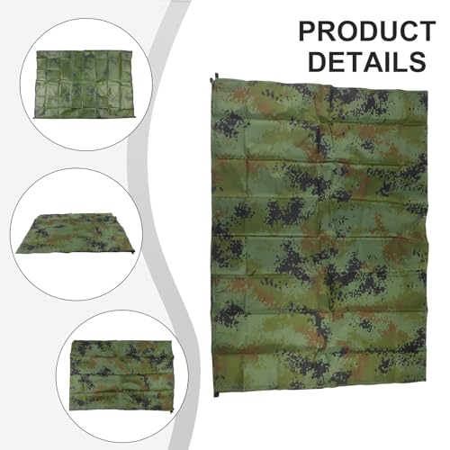 Tent Tarp Waterproof Sun Shade Shelter 210T Polyester Rain Fly with 6 Tie Points for Camping Hiking Picnic Beach for Hammock-Awning Cover, 100X145cm(Camouflage)