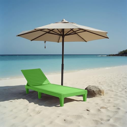 Nestl Sun Tanning Chair - Lime Green Chaise Lounge Chair Outdoor, Lightweight Pool Lounge Chairs, Adjustable 5-Position Reclining Lawn Chair, Waterproof Beach Outdoor Lounge Chairs - color: 4 - Lime Green, size: Single