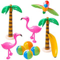 R HORSE Inflatable Palm Tree Flamingo Banana Beach Ball Parrot Beach Pool Toys for Tropical Hawaiian Luau Party Summer Pool Beach Party Decorations - style: Palm Tree+Flamingo+Banana+Beach Ball+Parrot