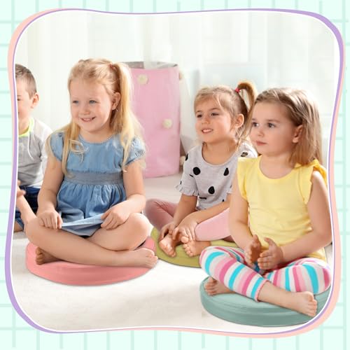 Juexica 8 Pcs Extra Thick Flexible Seating Floor Cushion Assorted Colored Floor Pillow Classroom Seat Cushion Soft Classroom Seating for Kid Learning(Hippie Boho,13.8 x 13.8 x 2 Inch,Round) - color: Hippie Boho Color