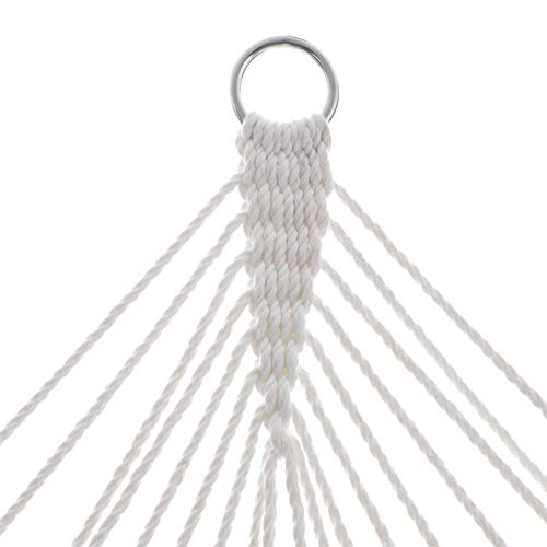 SONGMICS Hammock, Quilted Hammock with Curved Bamboo Spreaders, Pillow, 78.7 x 55.1 Inches, Portable Padded Hammock Holds up to 495 lb, Cream and Beige UGDC34BE - color: Cream + Beige
