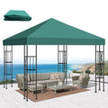 10x10 Gazebo Canopy Replacement Top, 300D High-Density Waterproof Single Layer Gazebo Cover with Heavy Duty Sun Shade Canopy, Folded UV Blocking Canopy Roof for Outdoor Patio Garden Tent Top (Green) - color: Green