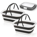 Cididu 2 Pack Collapsible Tub with Handle, Rectangular Handy Basket/Bucket, 8.5L Portable Outdoor Picnic Basket Crater, Foldable Camping Sink, Wash Basin for Washing Dishes, Hiking and Home