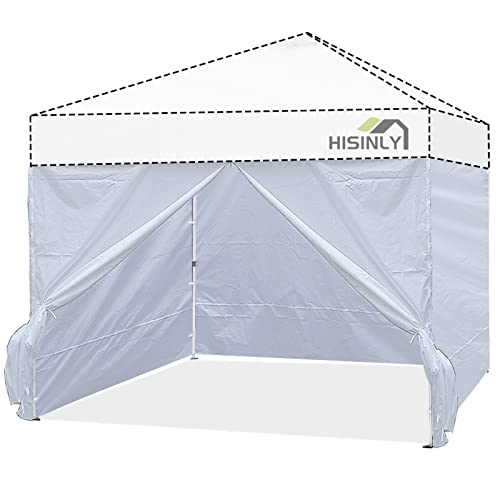 10x10 ft Canopy Sidewalls, 4 PCs Canopy Walls with Door for Pop Up Canopy Tent, Sun Protection and Waterproof, White(Sidewall Only) - color: White, size: 10x10ft Sidewalls*4