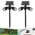 EMANER Outside Motion Solar Lights, 5000mAh Auto Detect On/Off or Always On Security Light, Solar Spotlights Wall Mount, Dusk to Dawn Solar Powered Floodlights with Stake for Lawn Landscape, 2Pack