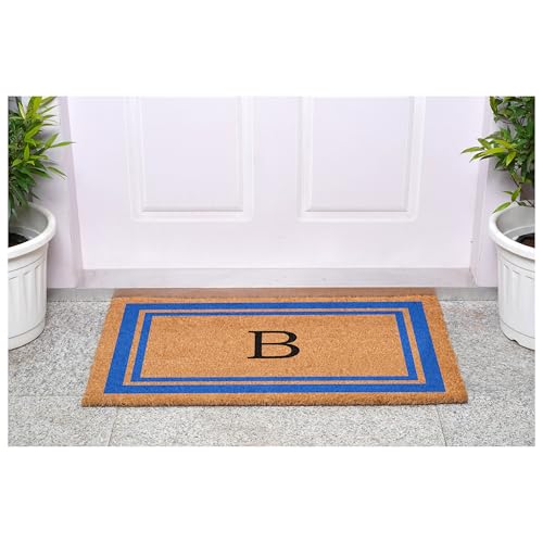 Calloway Mills 152972436B Blue Border 24" x 36" Monogram Doormat (Letter B) - color: Letter B, size: 2' x 3' (yes)