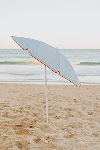 PICNIC TIME 5.5 Ft Portable Beach Umbrella, Lightweight UV Protection Sunshade with Tilt Pole & Carry Bag, Outdoor Canopy Umbrella for Beach, Sand, Pool, Patio, Camping, Travel, or Backyard Shade, (Wave Break Gray Pattern) - color: Wave Break Gray Pattern