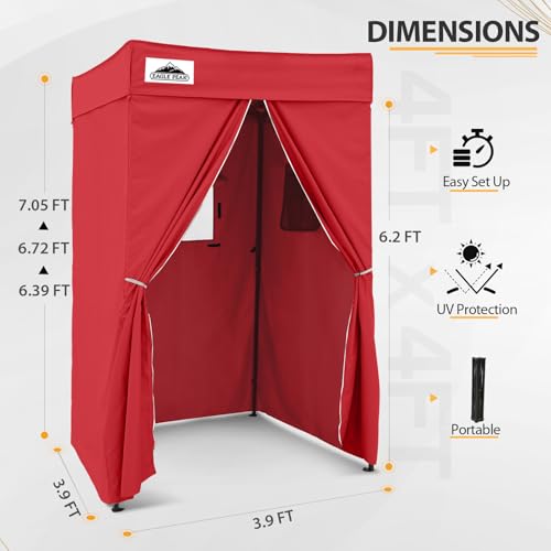 EAGLE PEAK Flex Compact 4x4 Pop-up Canopy Changing Room, Portable Privacy Dressing Room for Indoor Fashion Photoshoots, Camping, or Pool, Red - color: Red, size: 4x4 ft