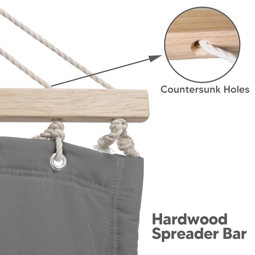 SUNCREAT Hammocks for Outside with Stand, Porch Hammock and Stand, 475 lbs Capacity, Patent Pending, Light Gray - color: Light Gray