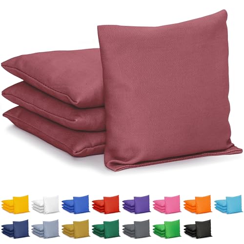 GoSports Classic Cornhole Bean Bags Set of 4-16 Colors Available - Regulation All Weather, Mix and Match - color: Burgundy, size: 6 X 6"