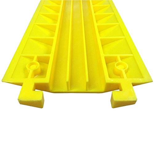 EZ Runner PVC Drop Over Cable Ramp Cable Protector - 3 Channel - Yellow - color: Yellow, size: 3-Channel (1 Piece)