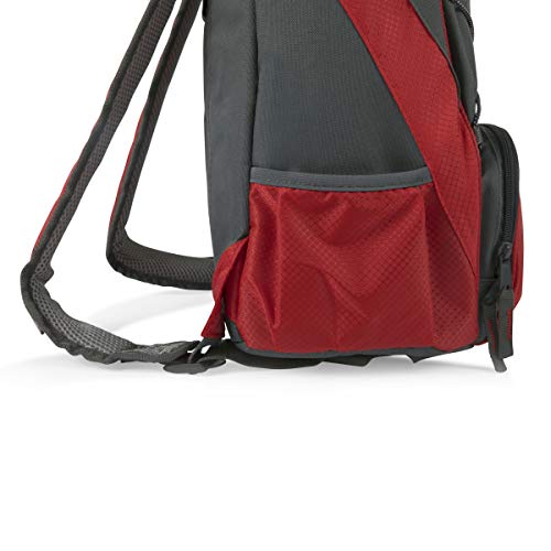 PICNIC TIME PTX Backpack Cooler, Modern Backpack Cooler with 20-Can Capacity, Fully Insulated Outdoor Lunch Bag with Water Resistant Interior, Pockets, Padded Straps, (Red with Gray Accents) - color: Red with Gray Accents, style: PTX 1.0 Tarana Backpack C