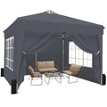 SANWAY 10x10 Pop Up Canopy Tent with Sidewalls x 4 – Easy Setup Canopy Tent, Waterproof, UV-Resistant, Portable with Carry Bag for Outdoor Events, Camping, and Backyard Parties – Dark Gray - color: Dark Gray
