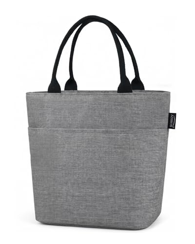 Aosbos Lunch Tote Bag, Insulated Lunch Box for Women, Leakproof Lunch Cooler Purse for Work, Grey - color: F. Grey