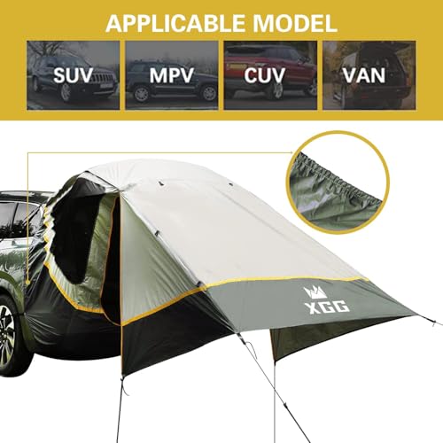 SUV Tent Car Awning, UPF 50++ with Portable Waterproof Storage Bag, Tear-Resistant, Large Space, Good Vision, Smooth Ventilation, Suitable for Outdoor Beach Camping Auto Canopy Shade… - color: Dark Green
