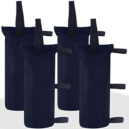 ABCCANOPY Canopy Weights Set of 4-120LBS Sand Bags for Pop up Tent, Weight Bags for Outdoor Gazebo, Trampoline, Pergola, Navy Blue (Without Sand) - color: Navy Blue, size: 120lbs