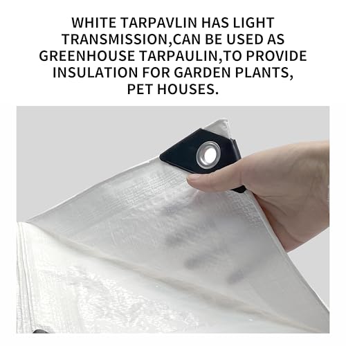 TARPAL 5x7 Feet White Tarp Waterproof (2 Pack) Small tarps Multipurpose Protective Cover All Purpose Poly Tarps Cover for Firewood Outdoor Furniture etc - color: White, size: 5x7 Feet(2-pack)-Finished size