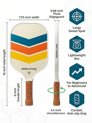 Complete Pickleball Set of 4 with Bag, Pickle Ball Paddle Set of 4, Designed in The USA, Pickleball Racket for Adults Comfort Grip, Indoor Outdoor Pickle Ball Kit, Pickleball Paddles 4 Pack - style: Retro Rally