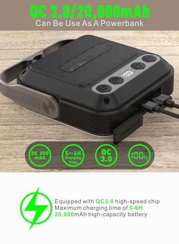 20000mAh Rechargeable LED Camping Lantern - 1600LM, QC3.0 22.5W, 4 - Color Switch, IPX5 Waterproof - Perfect for Camping, Hiking & Emergency Situations(Black) - color: Black