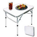 Camp Field Aluminum Folding Small Picnic Table, Adjustable Height Lightweight Portable Camping Table for Picnic Beach Outdoor Indoor (Small White) …