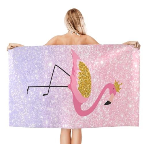 Cute Flamingo Beach Towel for Women/Adults, Personalized Microfiber Beach Towels Bulk, Quick Dry Beach Towel for Pool, Lightweight Bath Towels Oversized Clearance 30"x 60" - color: Flamingo2, size: 30"x 60"