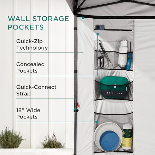 Best Choice Products 10x10ft Pop Up Canopy Tent with Sidewall, 1 Person 1 Minute Set Up, Carry Case, 4 Weight Bags - Black - color: Black, size: 10x10ft w/ Sidewall