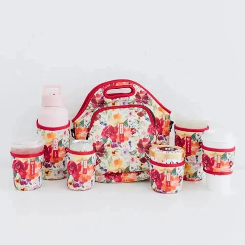 Sok It LunchTote Zippered Bag Insulated Neoprene Caddy (Blooming Bright, X-Large 6.5 Quart Lunch Tote) - color: Blooming Bright, size: X-Large 6.5 Quart Lunch Tote
