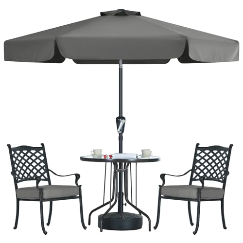 MASTERCANOPY Valance Patio Umbrella for Outdoor Table Market (7.5ft, Dark Gray) - color: Dark Gray, size: 7.5FT