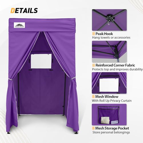 EAGLE PEAK Flex Compact 4x4 Pop-up Canopy Changing Room, Portable Privacy Dressing Room for Indoor Fashion Photoshoots, Camping, or Pool, Purple - color: Purple, size: 4x4 ft