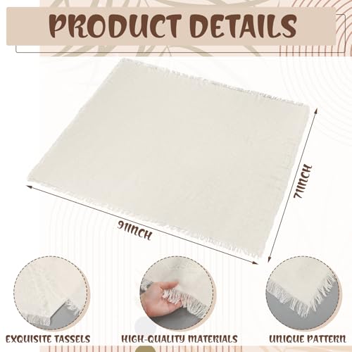 Beeveer Extra Large Outdoor Boho Picnic Blanket 91'' x 71'' Cream White Table Runner 6 Throw Pillow Cover Woven Cotton Yarn Oversize Beach Blanket Washable for Picnic Camp Wedding - color: Cream White, size: Fit 4-6 People 91'' X 71''